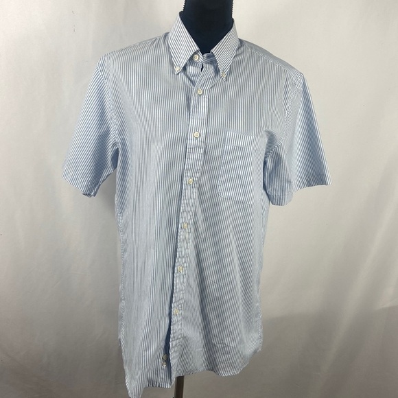 Sadlebreed Easy Care Pin Stripe Blue and White Button Down Shirt - Picture 1 of 7